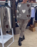 Pullover Casual Heart Print Sweater