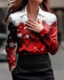 Fashionable Snowflake Print Blouse