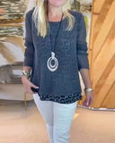 Crew Neck Leopard Print Top