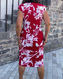 Casual Sleeveless Printed V-Neck Dress