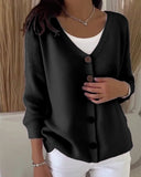 Solid-Color Buttoned Sweater