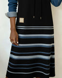 Hooded Striped Color Block Dress