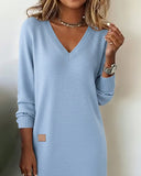 V-Neck Stylish Sweater Dress