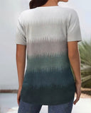 Crossover V-Neck Contrast T-Shirt
