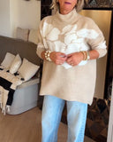High Neck Floral Print Jumper