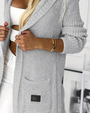 Hooded Dual Pocket Long Sleeve Cardigan