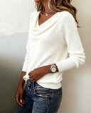 Fashionable Long-Sleeved Pile Collar Jumper