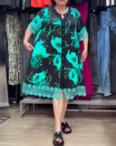 Casual Lace Patchwork Printed Dress
