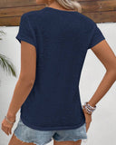 Round Neck Solid Color Short Sleeve T-Shirt