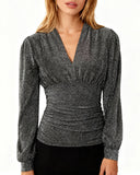 V-Neck Sexy Long-Sleeved Top