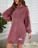Fashionable Casual And Comfortable Fuzzy Hoodie Dress