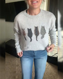 Casual Pullover Crew Neck Animal Print Sweater
