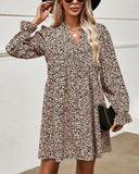 Leopard Print Temperamental V-Neck Dress