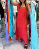 Sleeveless Solid Color Cake Dress