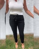 Solid Color Casual Stretch Pants