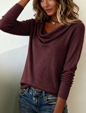 Fashionable Long-Sleeved Pile Collar Jumper