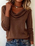 Fashionable Long-Sleeved Pile Collar Jumper