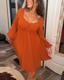 Twisted V-Neck Temperamental Dress