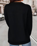 V-Neck Leopard Print Sweatshirt