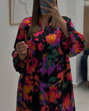 Fashion Floral Print Loose Dress
