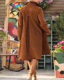 Lapel Loose Long-Sleeved Dress