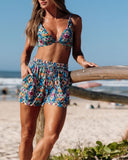 Resort Print Boxer Two-Piece Swimsuit