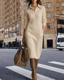 Elegant Ribbed-Velvet Patchwork Dress