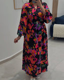 Fashion Floral Print Loose Dress