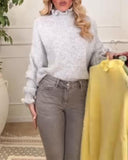 Romantic Loose Sweater with Curved Edges