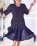 Round Neck Polka Dot Dress