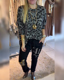 Casual Leopard Print Top