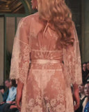 Lace Mesh Sexy Bodysuit & Cover Up Set