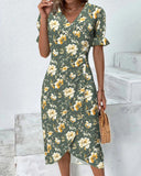 V-Neck Elegant Commuter Dress