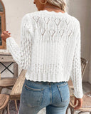 Casual Crewneck Button Knit Cardigan