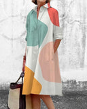 Polka Dot Print Shirt Dress