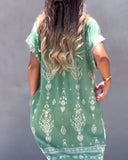 Casual Lapel Printed Pocket Dress