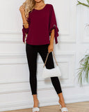 Crew Neck Casual Blouse