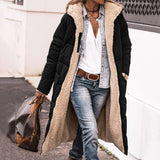 Women Solid Hooded Fleece Lined Sherpa Zipper Coat