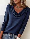 Fashionable Long-Sleeved Pile Collar Jumper