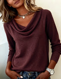 Fashionable Long-Sleeved Pile Collar Jumper