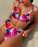 Two-Piece Printed Triangle Bikini