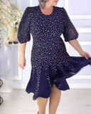 Round Neck Polka Dot Dress