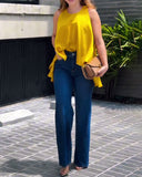 Sleeveless Fashion Irregular Blouse