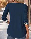 Fake Two-Piece Printed Top