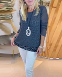 Crew Neck Leopard Print Top