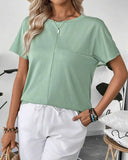 Solid Color Simple Round Neck T-Shirt