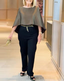 Batwing Sleeve Satin Blouse