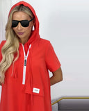 Casual Solid Color Hooded Dress