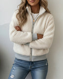 Stand Collar Fleece Zipper Jacket