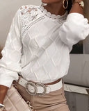 Lace Trim Fashion Patchwork Pullover